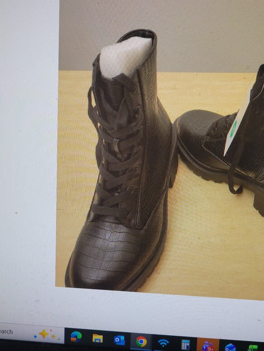 Target Black Faux-Croc Lace-Up Combat Boots